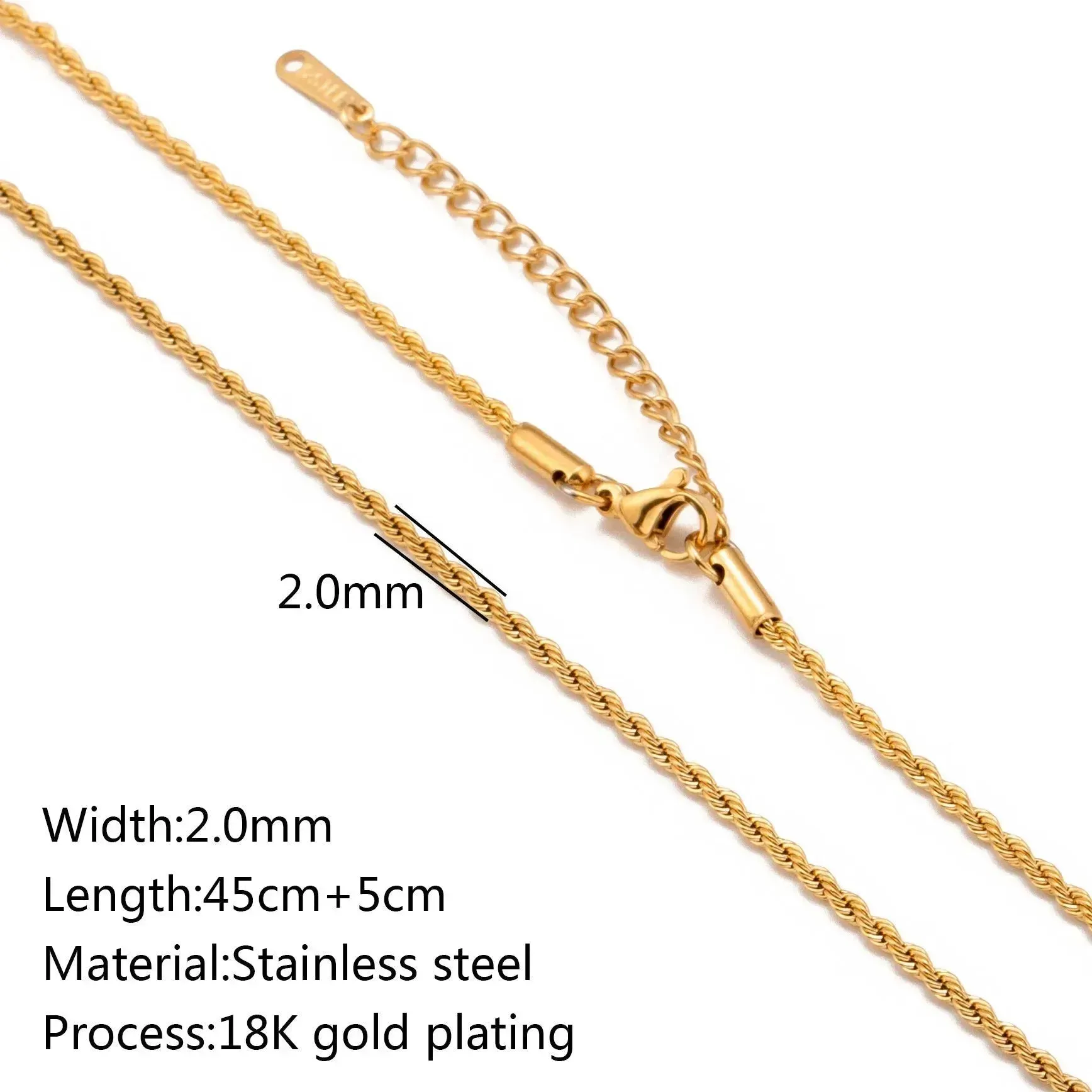 Stainless Steel Vacuum Vapor Plating 18K Gold Color Protection Lip Chain Necklace