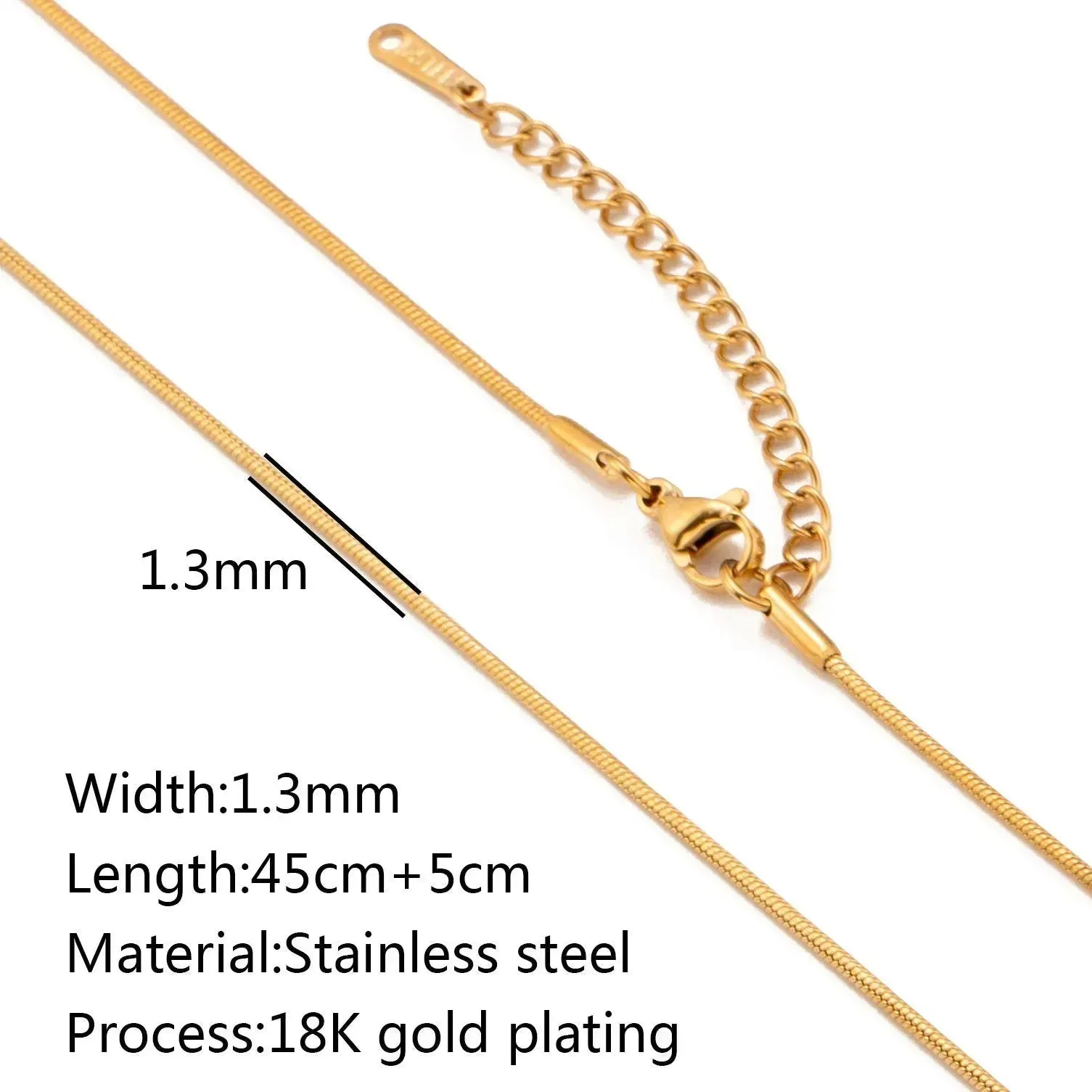 Stainless Steel Vacuum Vapor Plating 18K Gold Color Protection Lip Chain Necklace