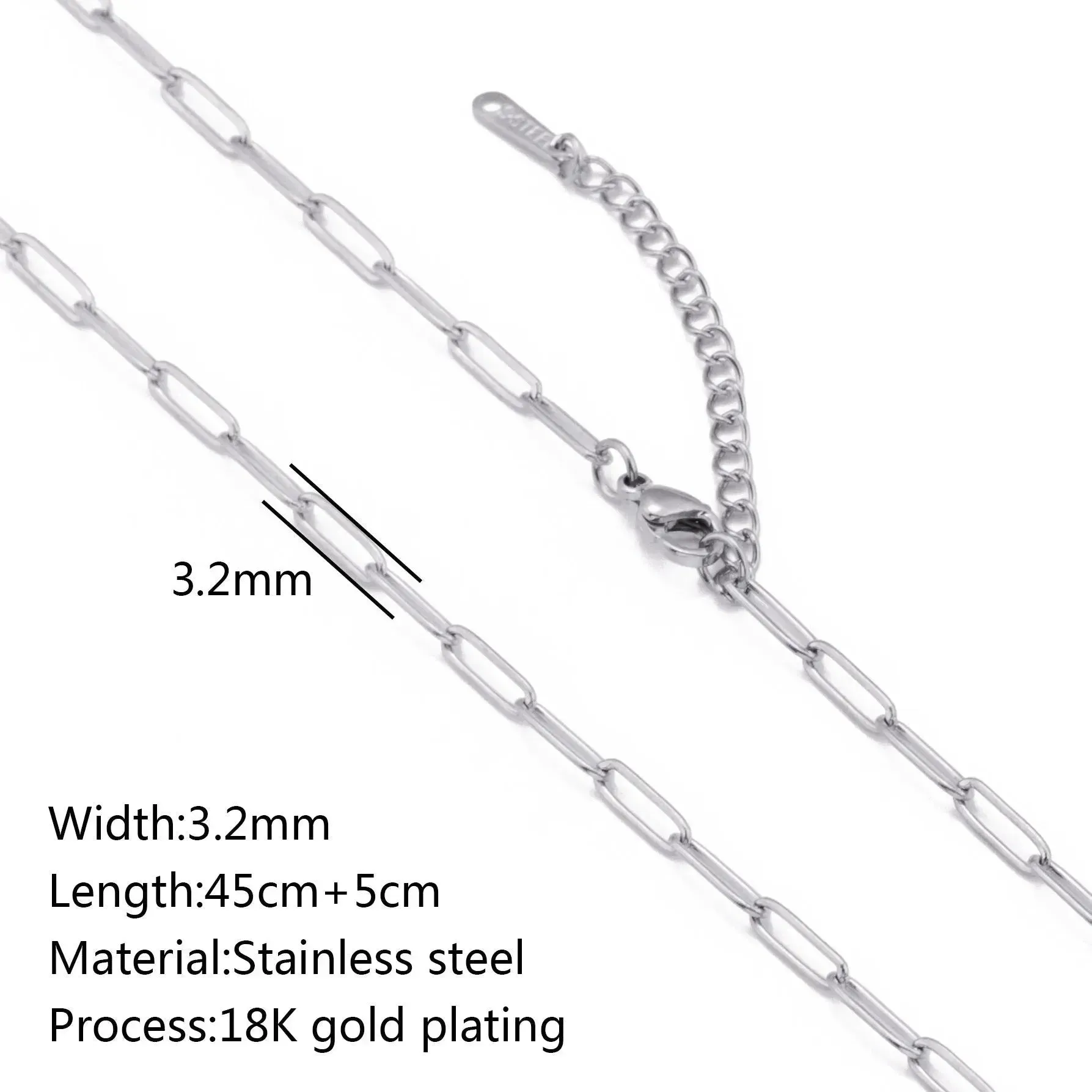 Stainless Steel Vacuum Vapor Plating 18K Gold Color Protection Lip Chain Necklace