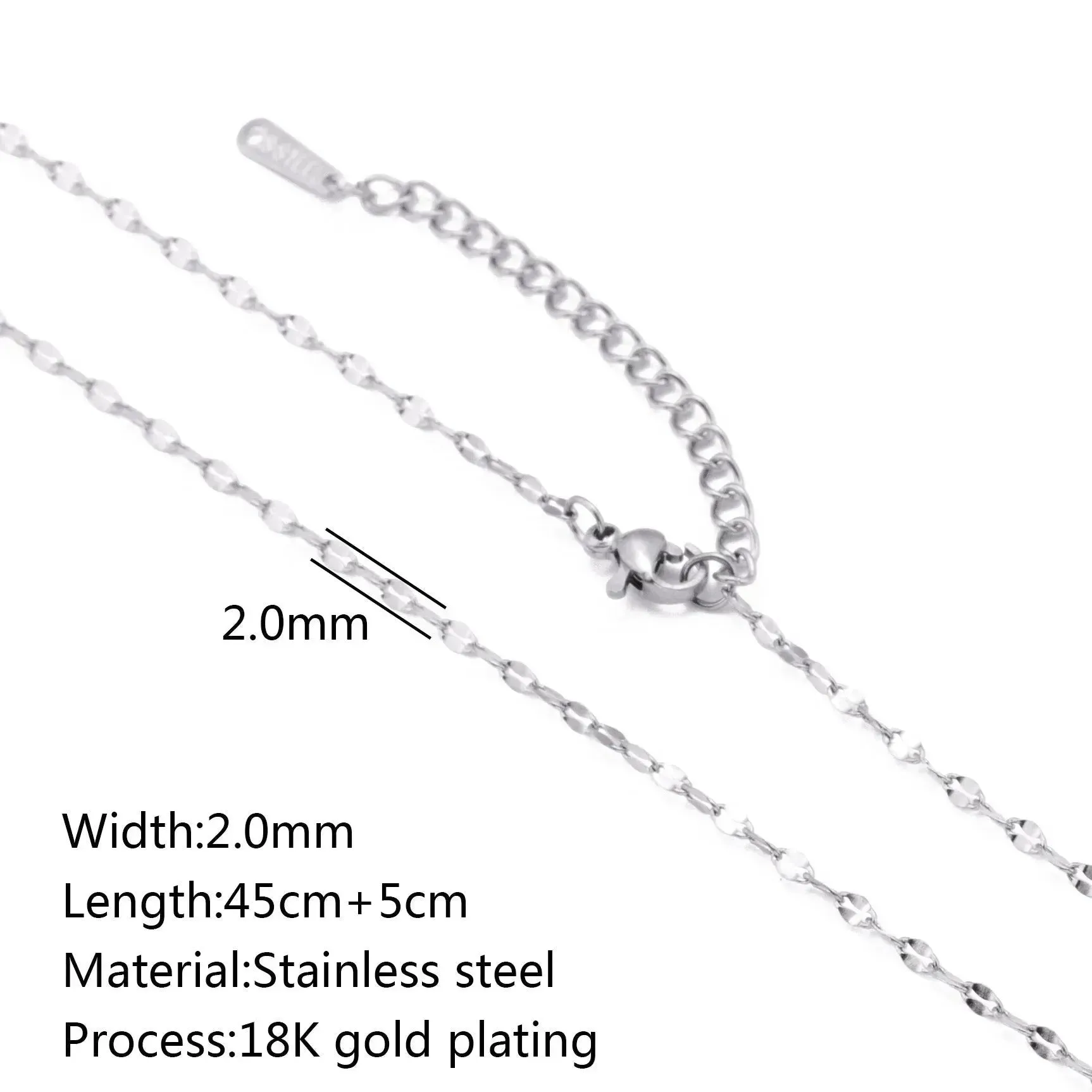 Stainless Steel Vacuum Vapor Plating 18K Gold Color Protection Lip Chain Necklace