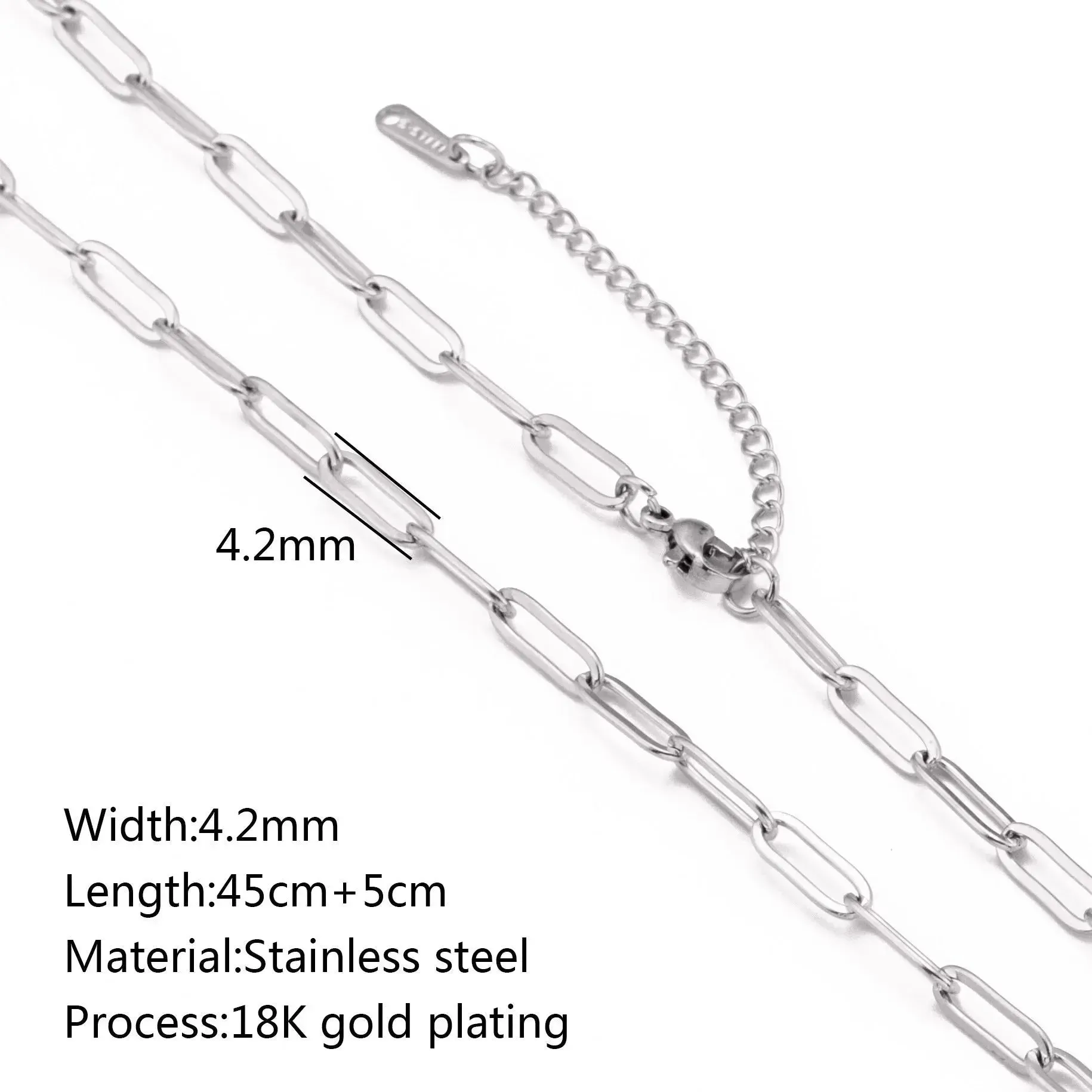 Stainless Steel Vacuum Vapor Plating 18K Gold Color Protection Lip Chain Necklace