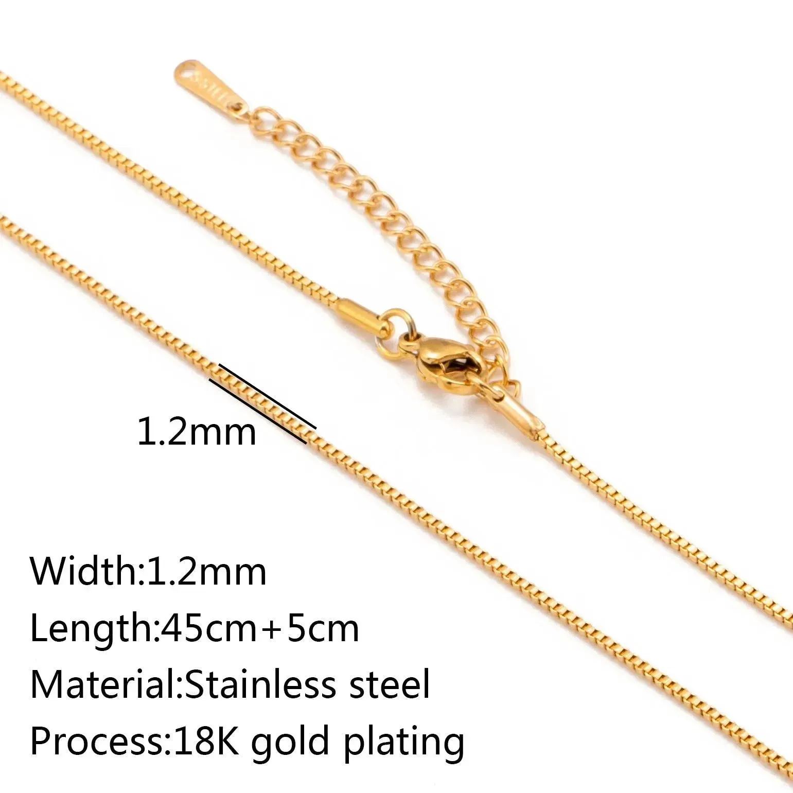 Stainless Steel Vacuum Vapor Plating 18K Gold Color Protection Lip Chain Necklace