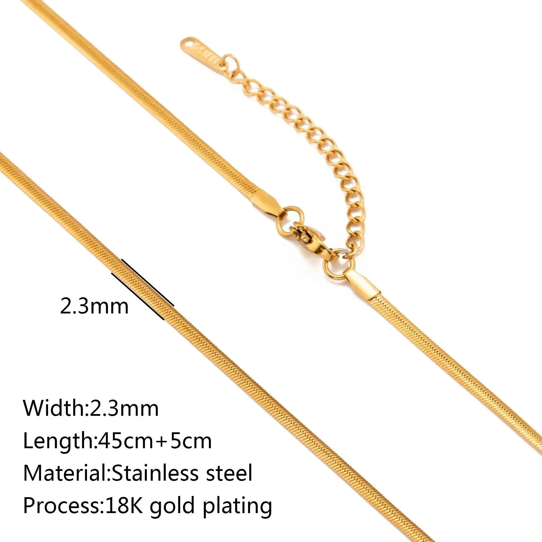 Stainless Steel Vacuum Vapor Plating 18K Gold Color Protection Lip Chain Necklace