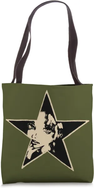 Star Stencil Graffiti Art Cute Pretty Shy Girl Woman Tote Bag