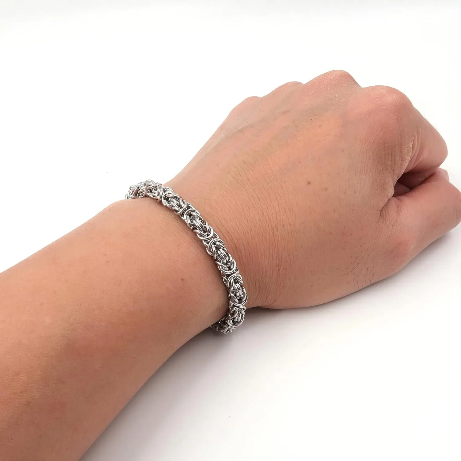 Steelmeup Stainless Steel Round Byzantine Chain Bracelet Unisex Men Women 6mm 7 8 9 Inches