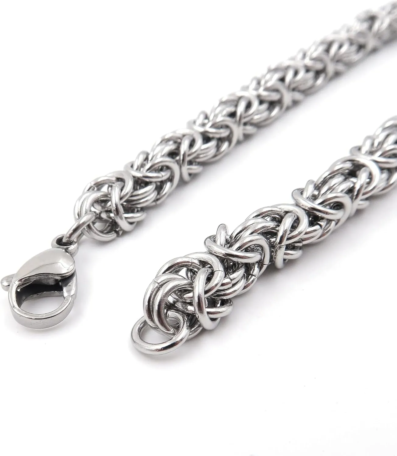 Steelmeup Stainless Steel Round Byzantine Chain Bracelet Unisex Men Women 6mm 7 8 9 Inches