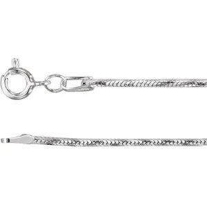 Sterling Silver 1.25 mm Diamond-Cut Snake 18' Chain