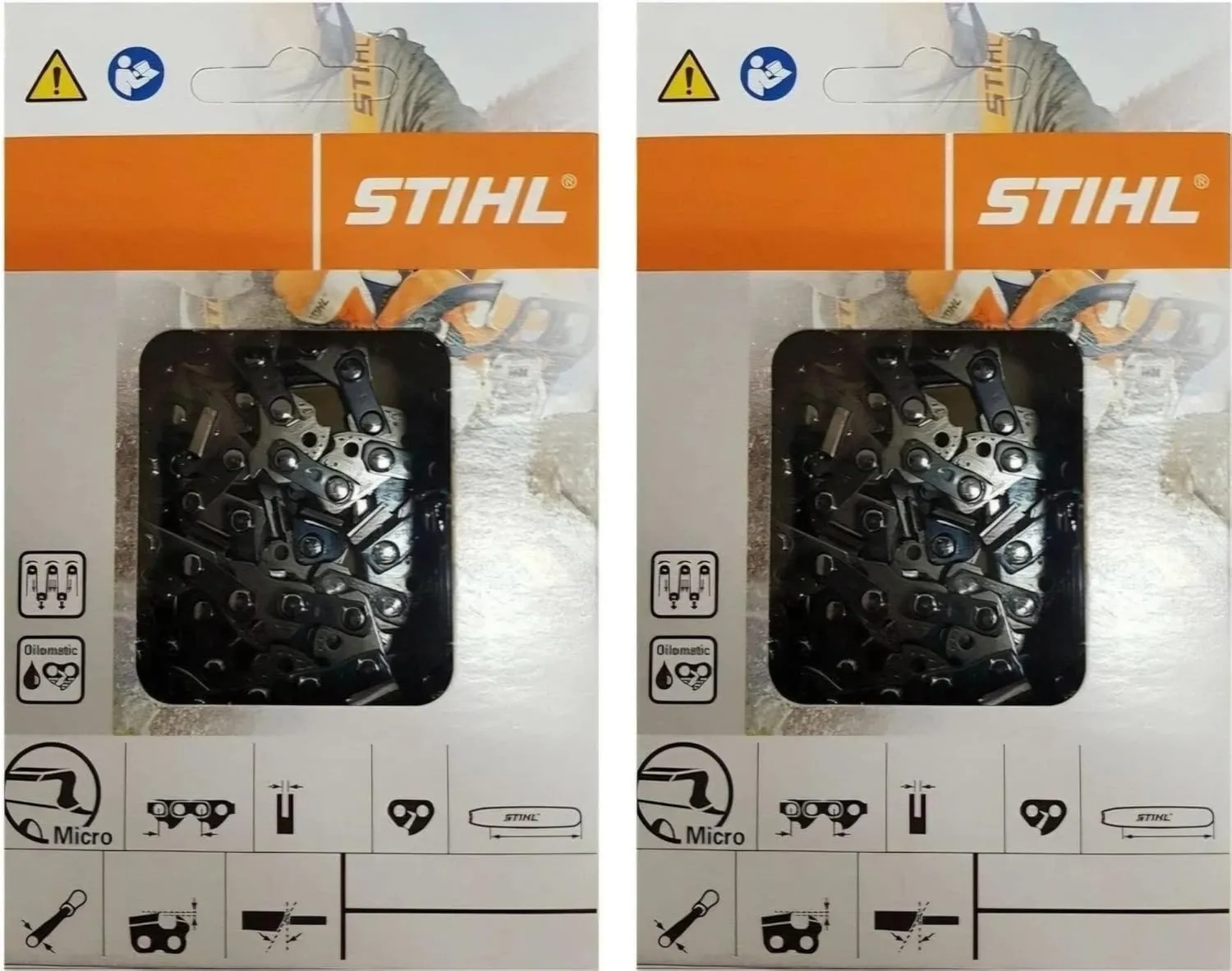 Stihl 2 Pack 26RM3 68 Drive Links Rapid Micro Chainsaw Chain 18" .325 Pitch .063 Gauge for MS 250