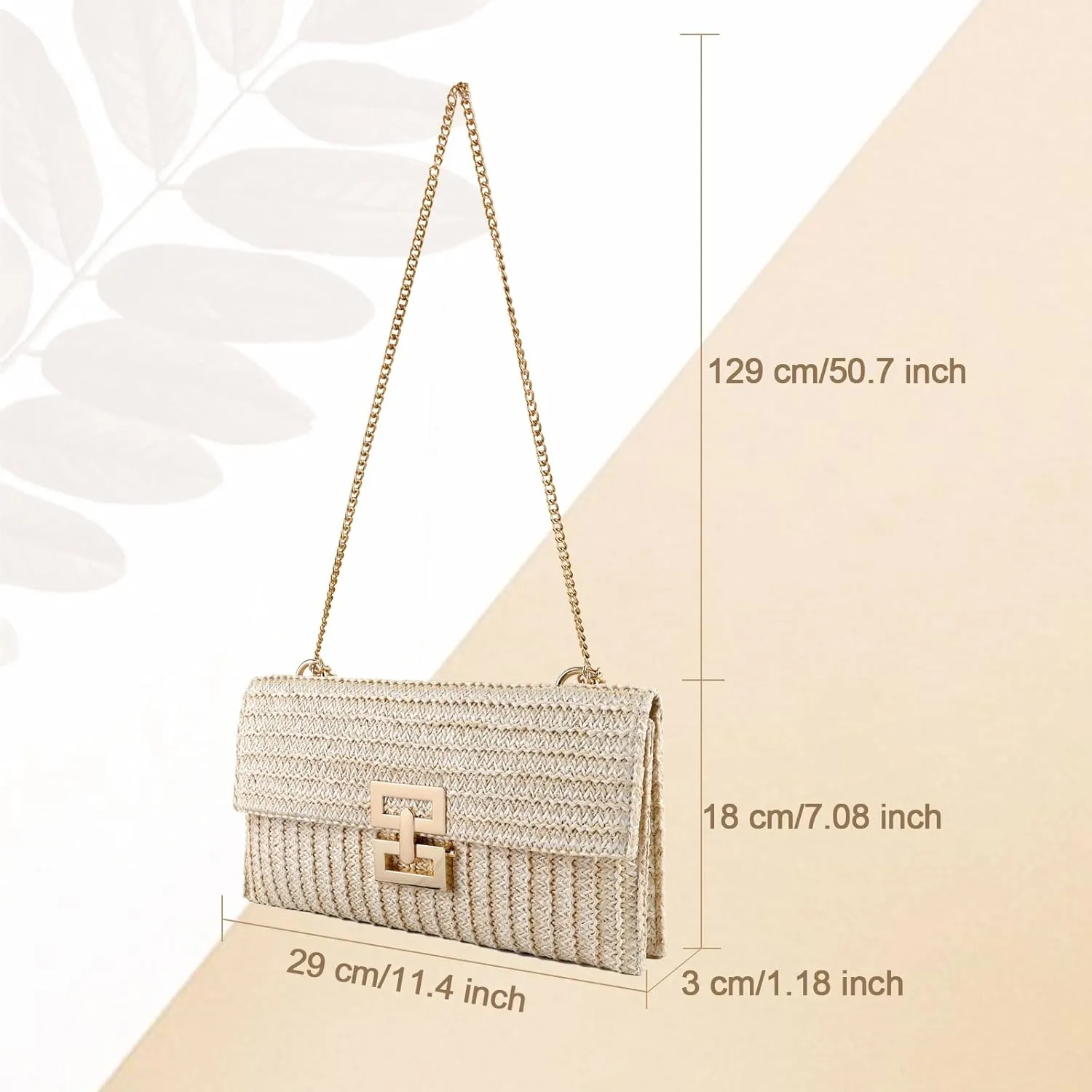 Straw Clutch Purse Crossbody Bag for Women Designer Evening Handbag Casual Summer Beach Straw Shoulder Bag