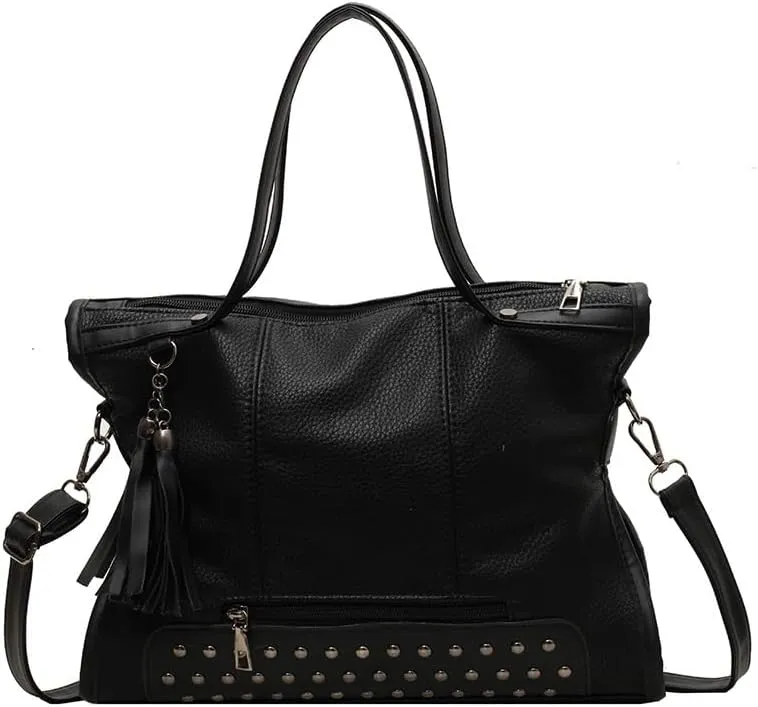 Studded Purse Y2k Satchel Women Vintage Leather Tote Bags Large Crossbody Bag