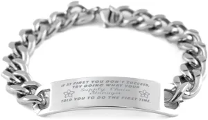 Supply Chain Manager Bracelet, If at first you don't succeed, try doing what your athletic trainer told you to do the first time., Cuban Link Chain Necklace, Supply Chain Manager Gifts