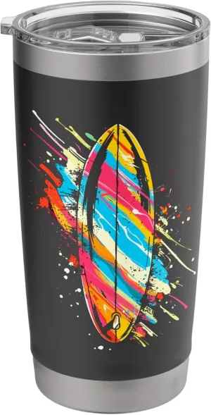 Surfboard Graffiti Surfing Trip Stainless Steel Insulated Tumbler