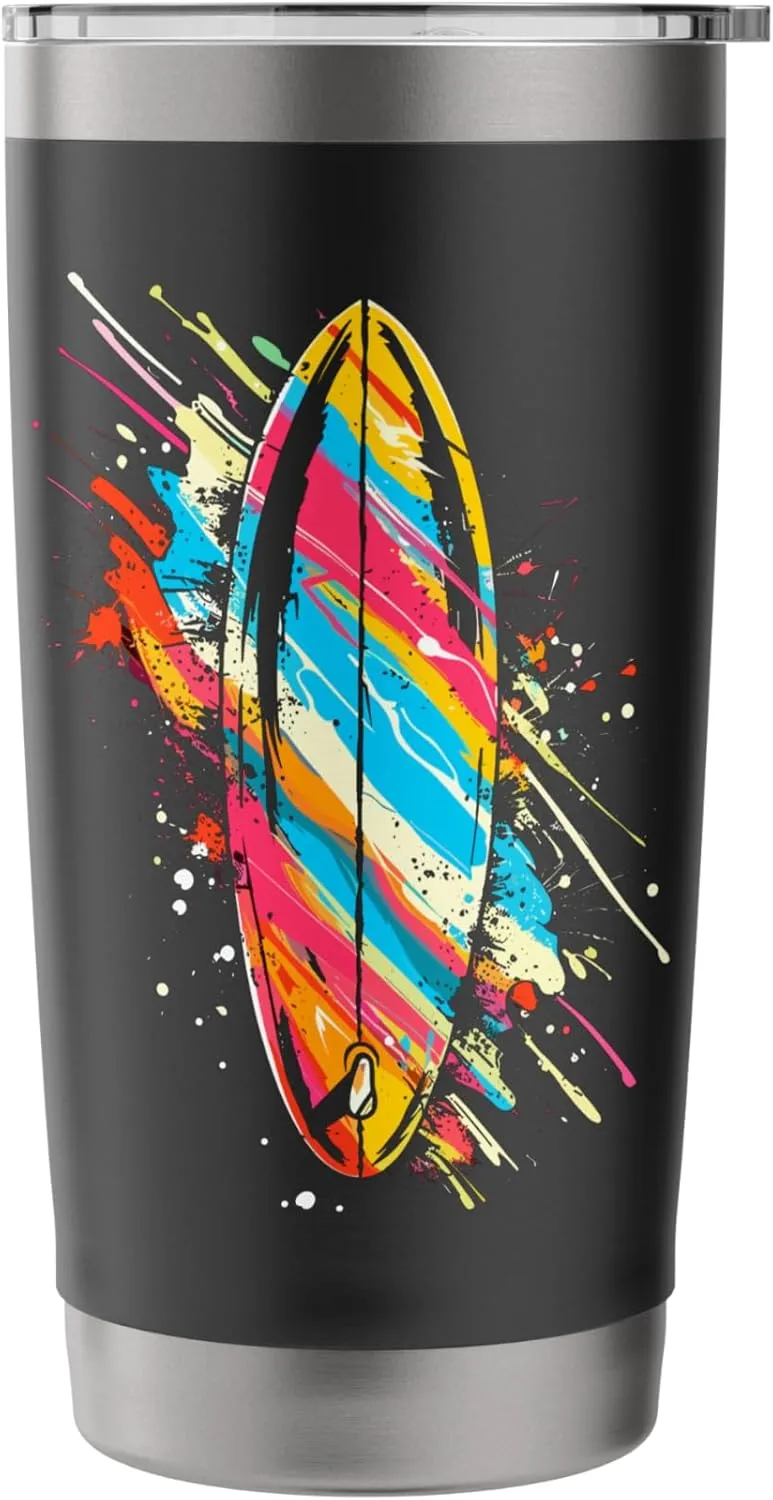 Surfboard Graffiti Surfing Trip Stainless Steel Insulated Tumbler