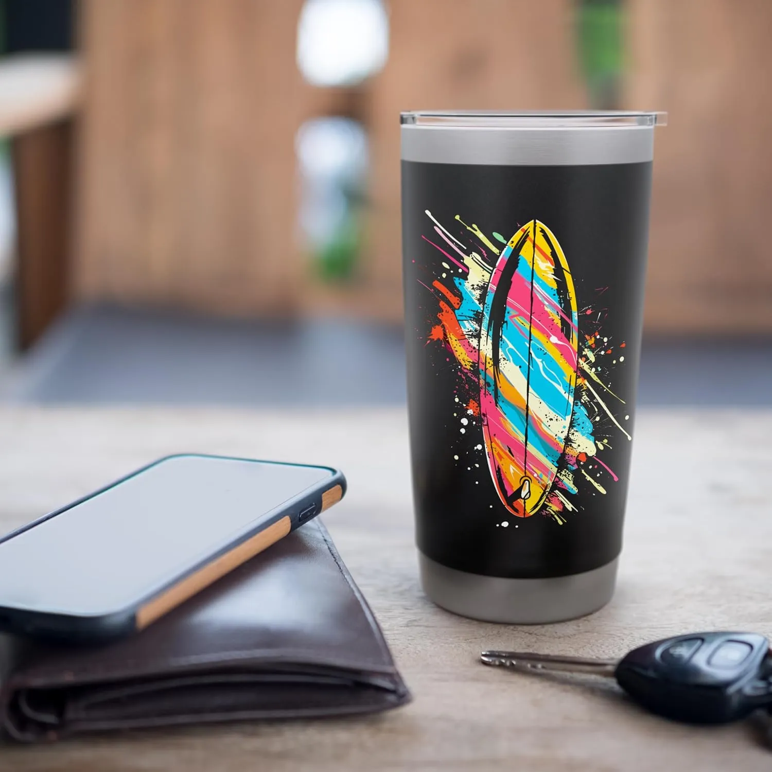 Surfboard Graffiti Surfing Trip Stainless Steel Insulated Tumbler