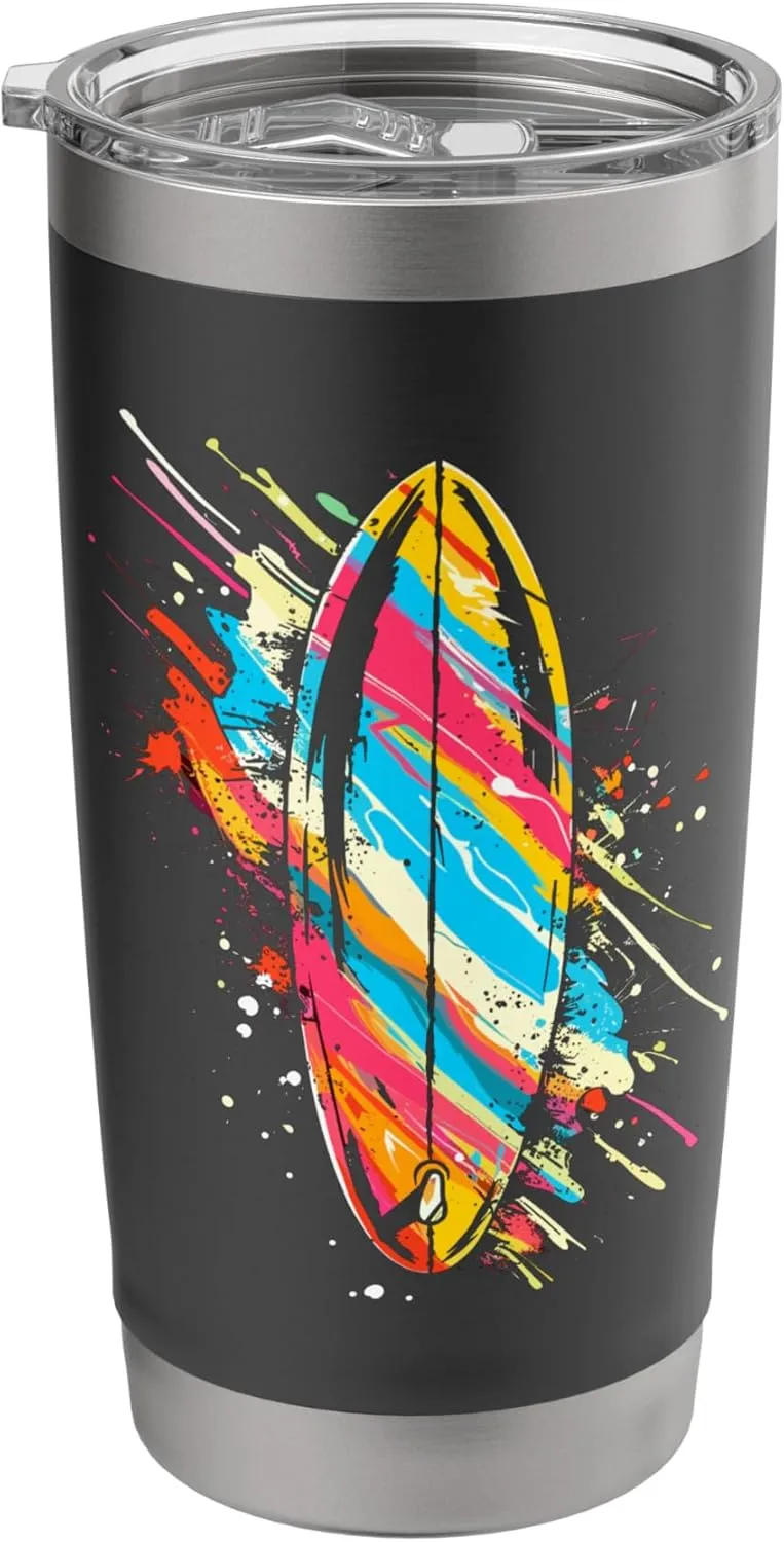 Surfboard Graffiti Surfing Trip Stainless Steel Insulated Tumbler