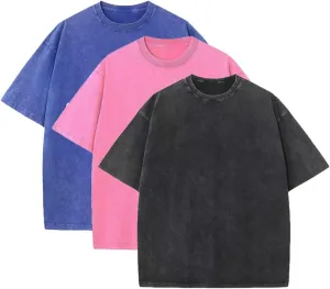 T Shirts for Men 3 Pack Vintage T Shirts Plain T Shirts Crewneck Oversized Tee Baggy Shirt Fashion Streetwear Men