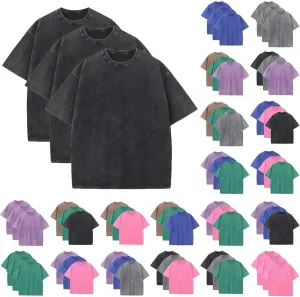 T Shirts for Men 3 Pack Vintage T Shirts Plain T Shirts Crewneck Oversized Tee Baggy Shirt Fashion Streetwear Men
