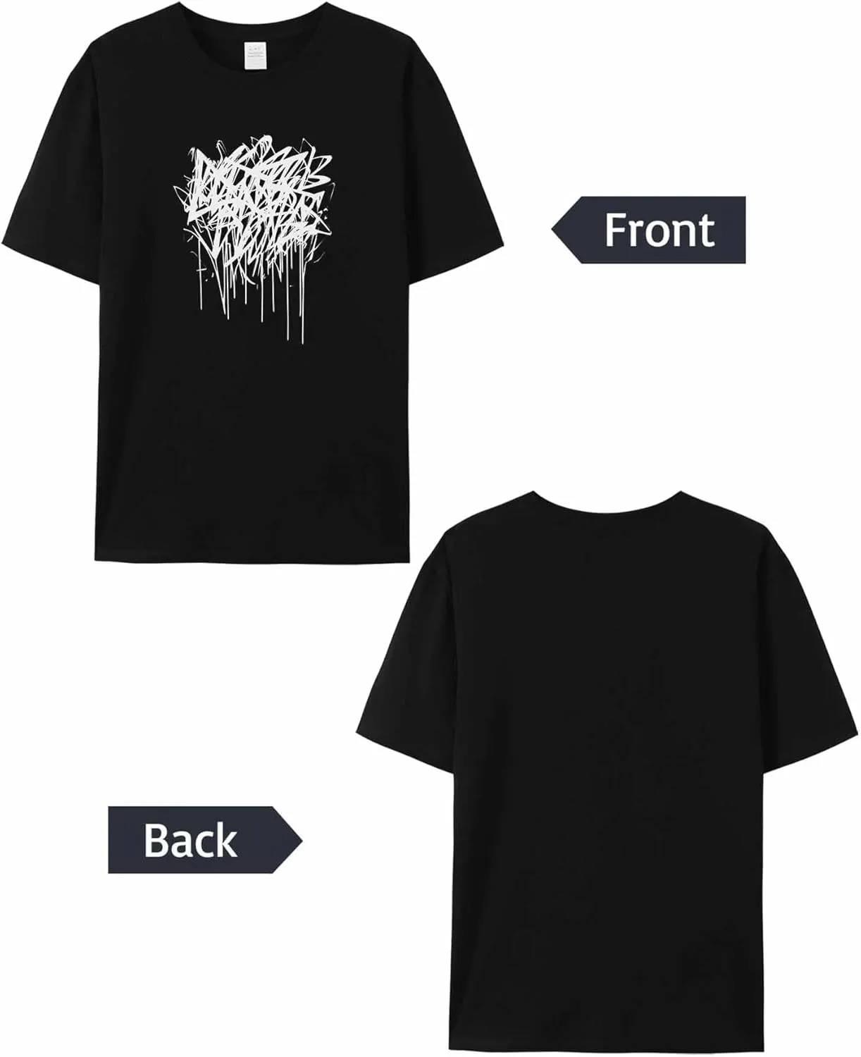 T-Shirts for Women Abstract Graffiti Women's Tops Crew Neck Short Sleeve Tees