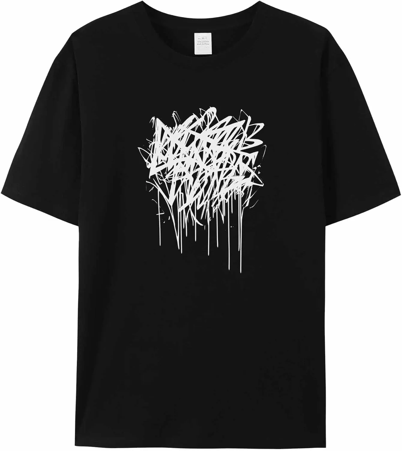 T-Shirts for Women Abstract Graffiti Women's Tops Crew Neck Short Sleeve Tees