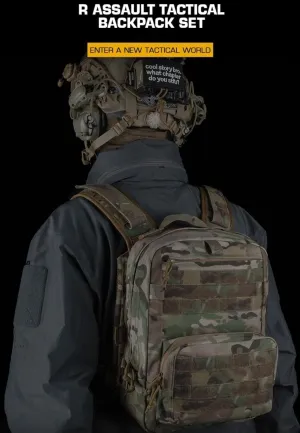 Tactical Backpack Outdoor Large Capacity Equipment Pack Can be External Accessory Bag Hunting Hiking Camping Equip (Grey)