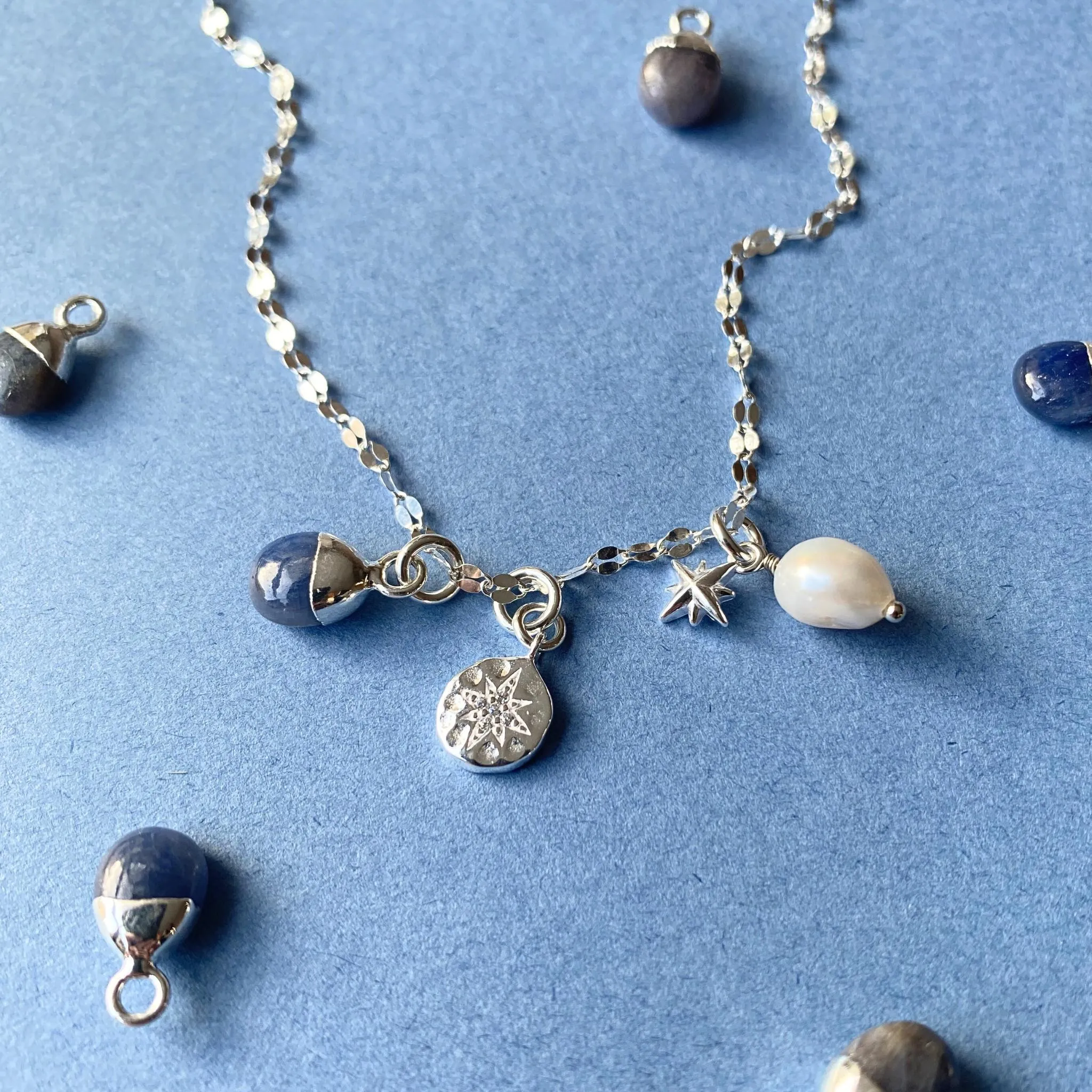 Tanzanite Charm Necklace | Positivity (Silver)