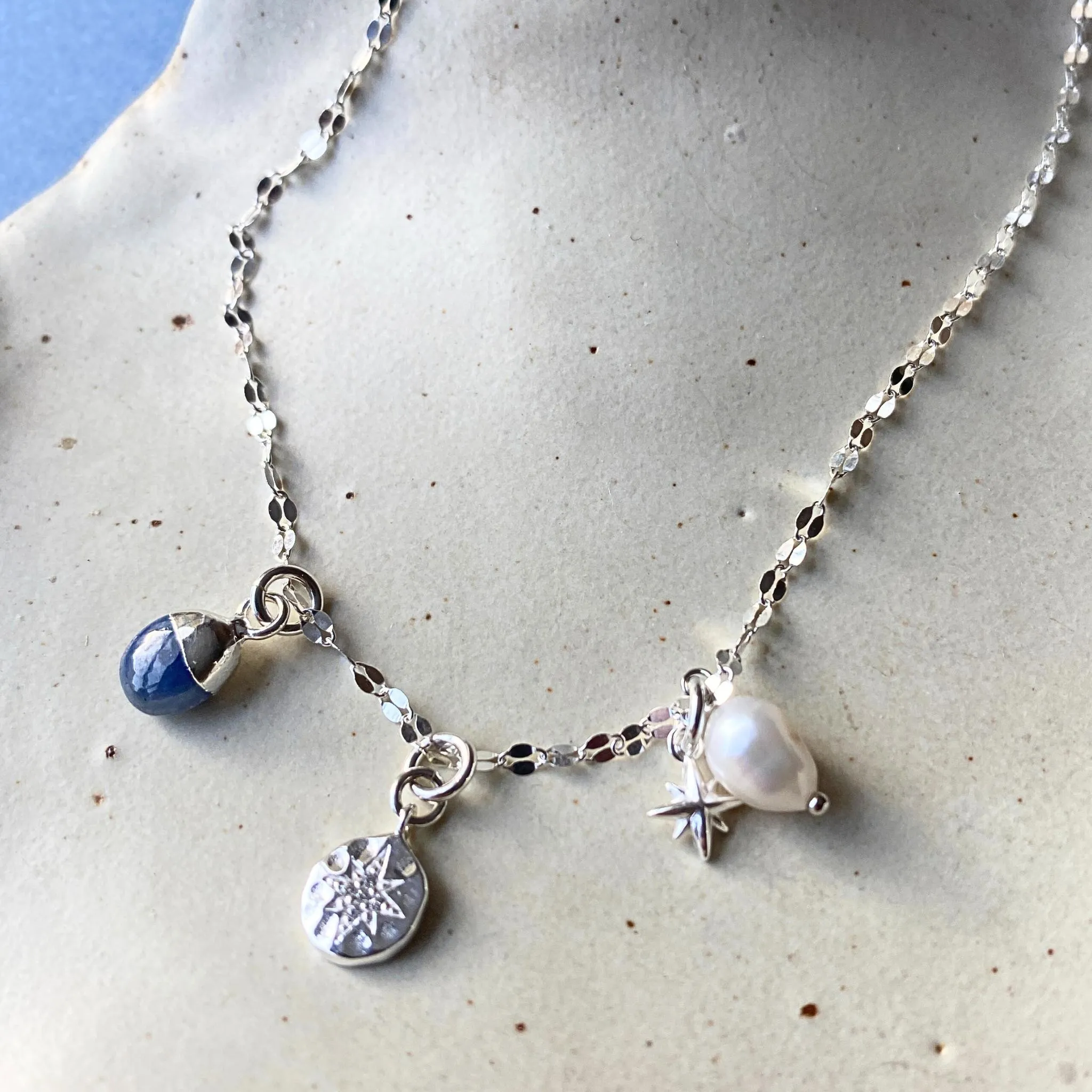 Tanzanite Charm Necklace | Positivity (Silver)