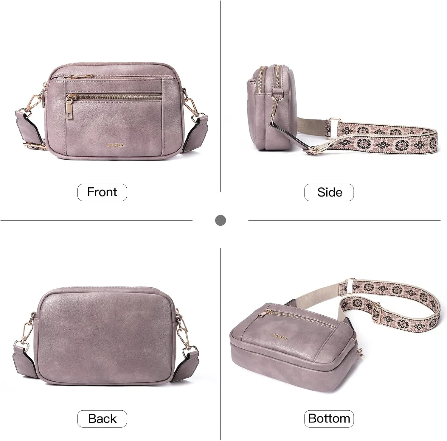 Telena Crossbody Purse for Women Small Crossbody Bags Trendy Vegan Leather with Adjustable Shoulder Strap
