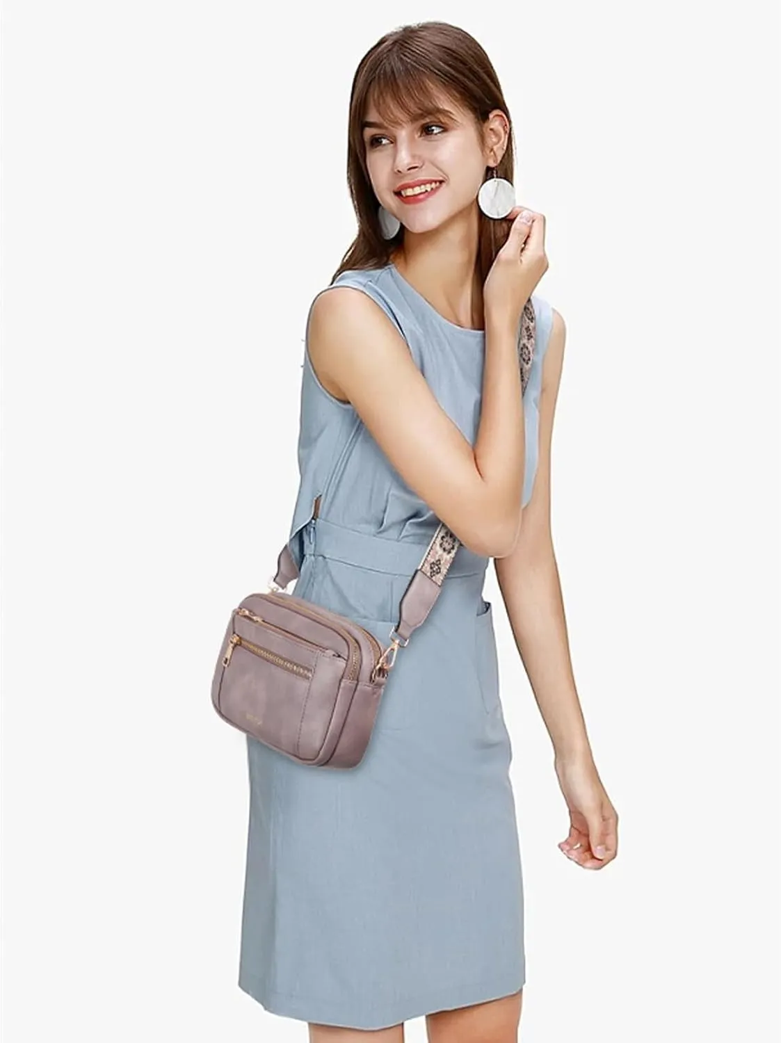 Telena Crossbody Purse for Women Small Crossbody Bags Trendy Vegan Leather with Adjustable Shoulder Strap