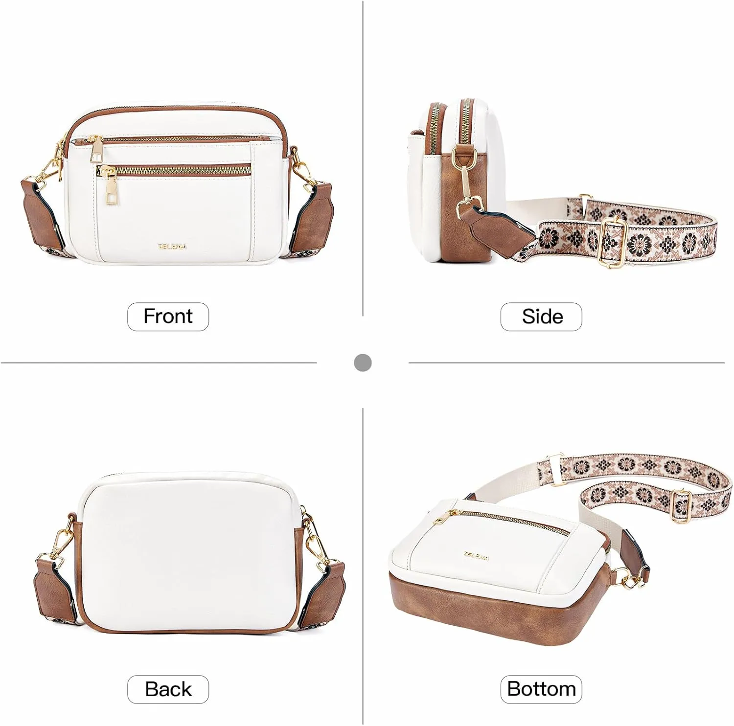 Telena Crossbody Purse for Women Small Crossbody Bags Trendy Vegan Leather with Adjustable Shoulder Strap
