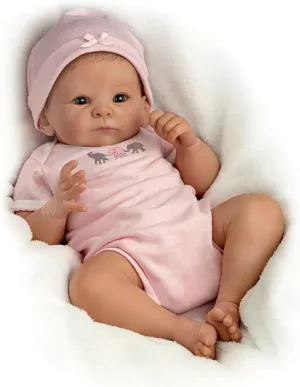 The Ashton-Drake Little Peanut Reborn Baby Doll by Tasha Edenholm, 17 inches, RealTouch Vinyl Skin, Poseable and Lifelike with Cloth Body