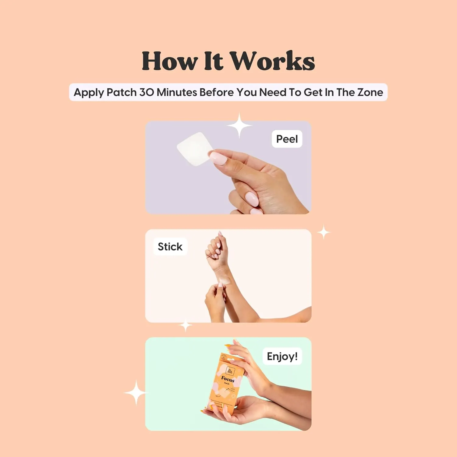 The Patch Brand Focus Patches | Supports Brain Function with B3 and Magnesium | All Natural Vitamins & Mineral Patch Plant Based and Cruelty Free Water Resistant Patches That Last All Day