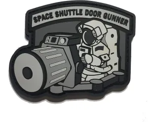 The PVC/Rubber Tactical Space Shuttle Door Gunner Patch Combat Army Morale (Hook/Loop) Patch