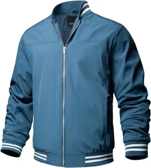 TLZC Men's Casual Varsity Jacket Fashion Windbreaker Lightweight Bomber Jacket
