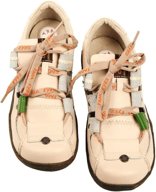 TMA EYES Women's Leather Breathable Plus Size Shoes Casual Pigskin Outdoor Walking Shoes with Insides