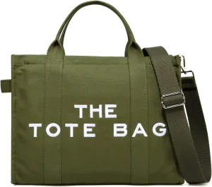 Tote Bag for Women Canvas Zip Top Handle Women's Handbag Multi Pockets Travel Crossbody Shoulder Bag