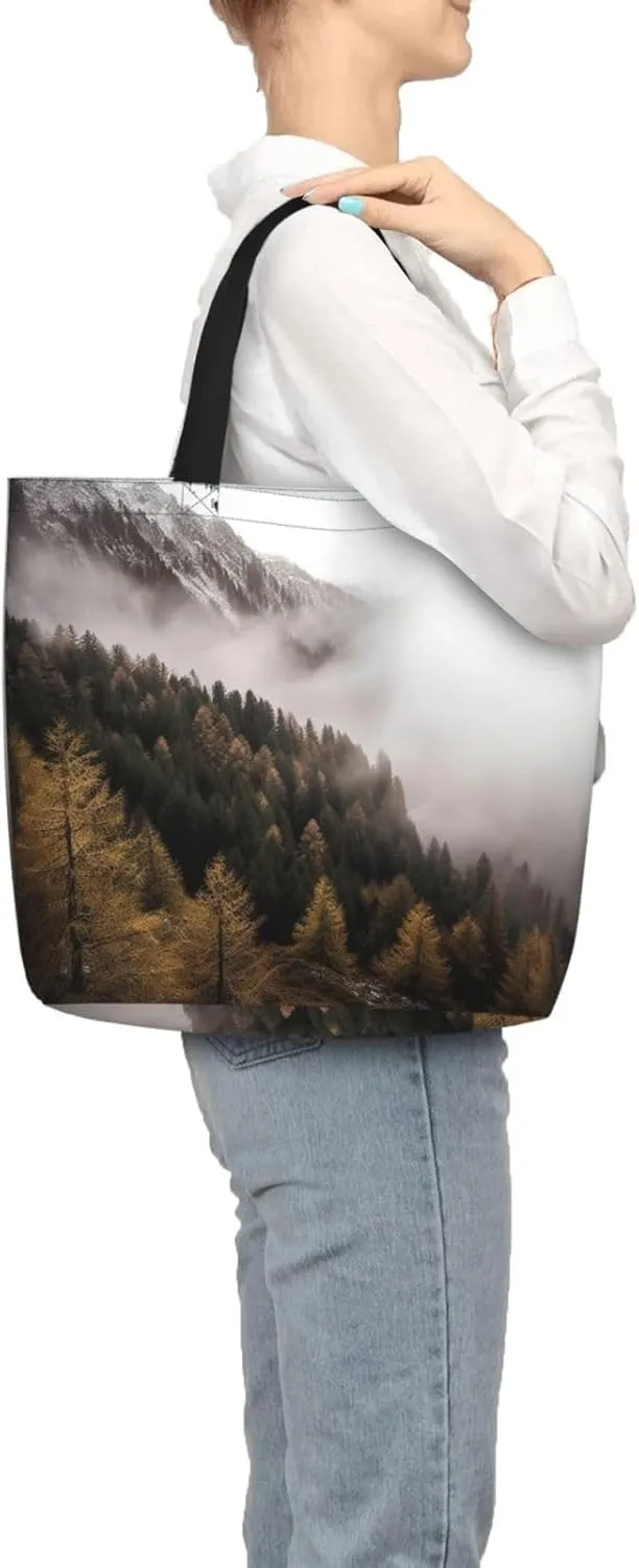 Tote Bag for Women Dolphin at dusk Shoulder Bag with Zipper Handbag Large Capacity Reusable Grocery Bag