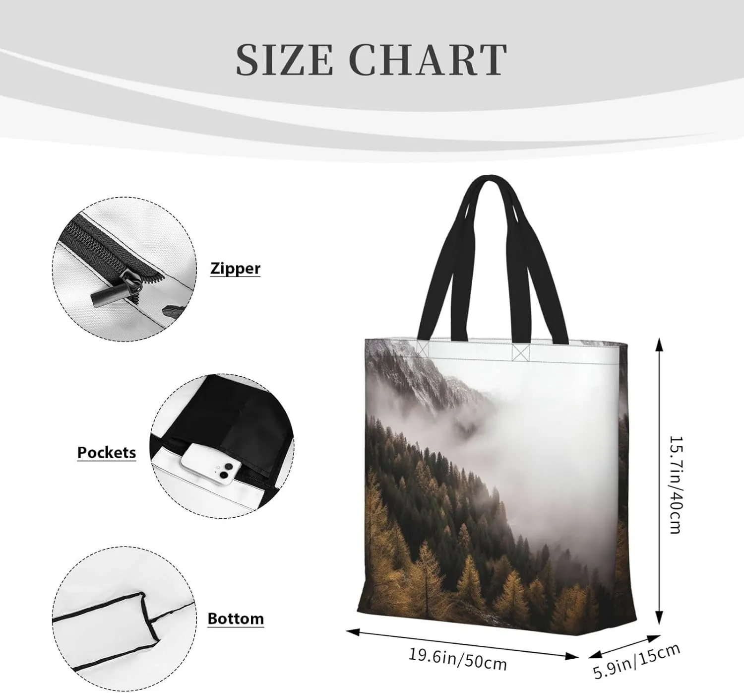 Tote Bag for Women Dolphin at dusk Shoulder Bag with Zipper Handbag Large Capacity Reusable Grocery Bag