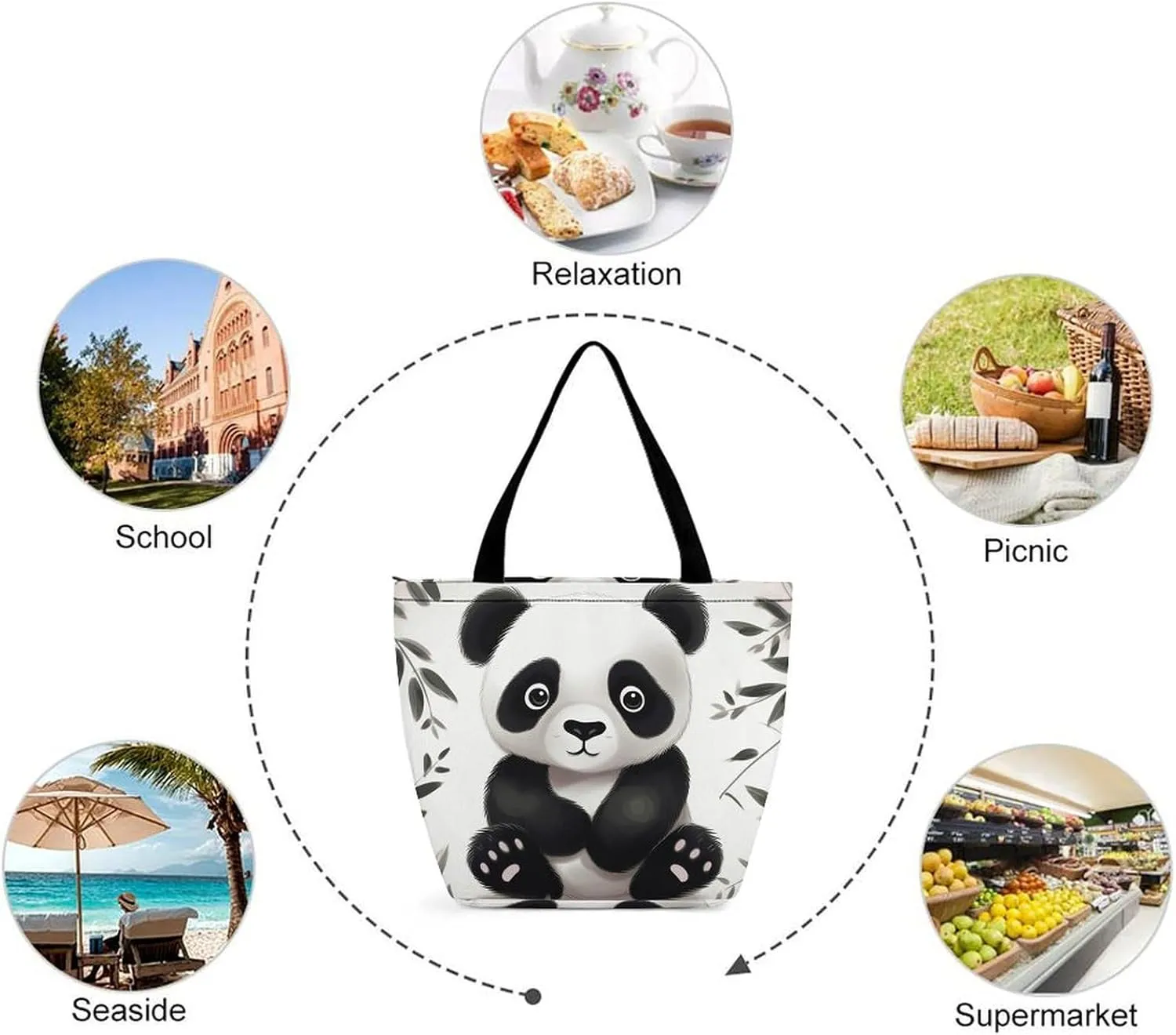Tote Bag Reusable Grocery Bag Foldable Shopping Bag Extra Large Shoulder Bag Rooster Tote Bag for Travel Work