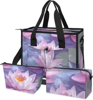 Tote Satchel Bag Set 3PCS for Women,Travel Shoulder Bag Handbag and Wallet Daily Use06