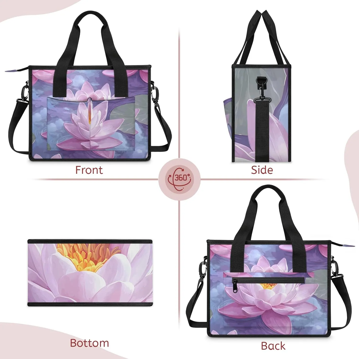 Tote Satchel Bag Set 3PCS for Women,Travel Shoulder Bag Handbag and Wallet Daily Use06