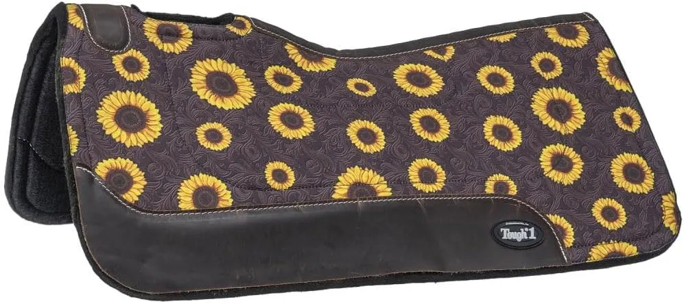 Tough 1 Sunflower Print Felt Saddle Pad