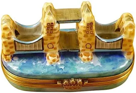 TOWER BRIDGE - LIMOGES PORCELAIN FIGURINE BOXES AUTHENTIC IMPORTS