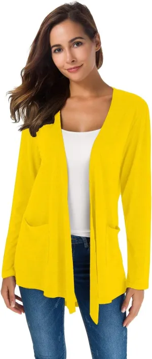TownCat Cardigans for Women Loose Casual Long Sleeved Open Front Breathable Cardigans with Pockets