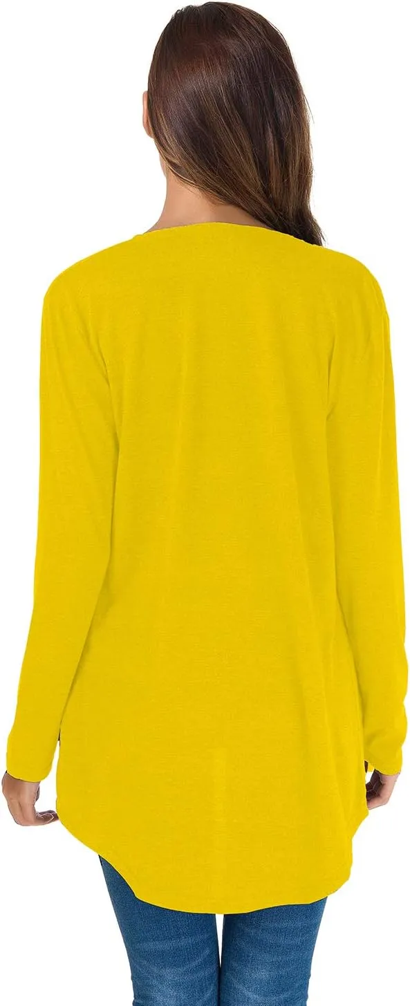 TownCat Cardigans for Women Loose Casual Long Sleeved Open Front Breathable Cardigans with Pockets