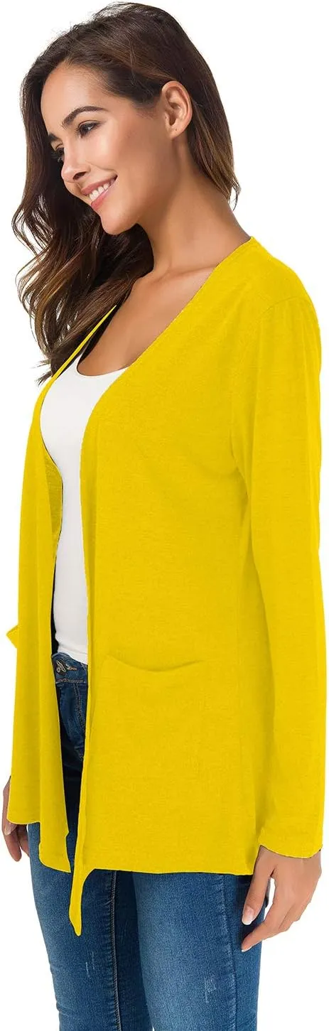 TownCat Cardigans for Women Loose Casual Long Sleeved Open Front Breathable Cardigans with Pockets