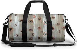 Travel Duffle Bag Eyeball Style Image Weekender Bags for Women Large Capacity Travel Overnight Bags Foldable Carry On Tote Bags Lightweight Sport Gym Bag For Travel/Gift, 17.7in/9in/9in, white