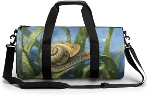 Travel Duffle Bag Snail on Leaf Weekender Bags for Women Large Capacity Travel Overnight Bags Foldable Carry On Tote Bags Lightweight Sport Gym Bag For Travel/Gift