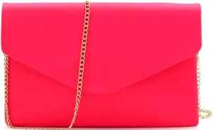 Trendeology Snake Print Leather Envelope Clutch Purse with Crossbody Chain Strap