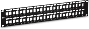 TRENDnet 48-Port Blank Keystone 2U HD Patch Panel, TC-KP48, 2U 19” Metal Rackmount Housing, HD Keystone Network Patch Panel, Recommended w/TC-K25C6 & TC-K50C6 Cat6 Keystone Jacks (Sold Separately)