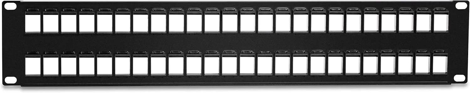 TRENDnet 48-Port Blank Keystone 2U HD Patch Panel, TC-KP48, 2U 19” Metal Rackmount Housing, HD Keystone Network Patch Panel, Recommended w/TC-K25C6 & TC-K50C6 Cat6 Keystone Jacks (Sold Separately)